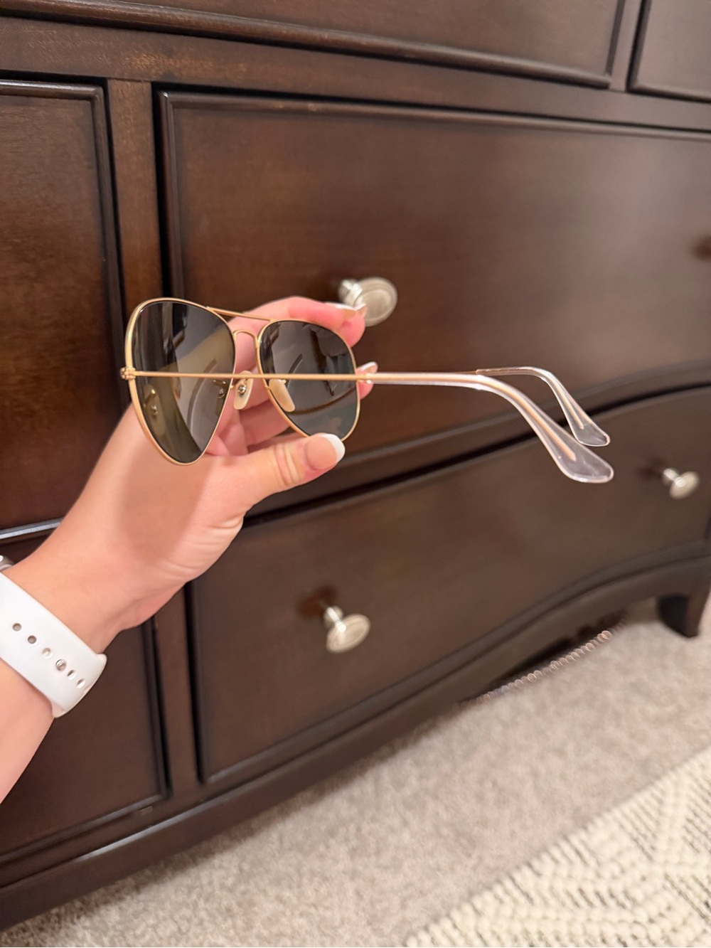 Blue Mirrored Ray Ban Aviator Sunglasses - Gold Frame - Picture 4 of 5
